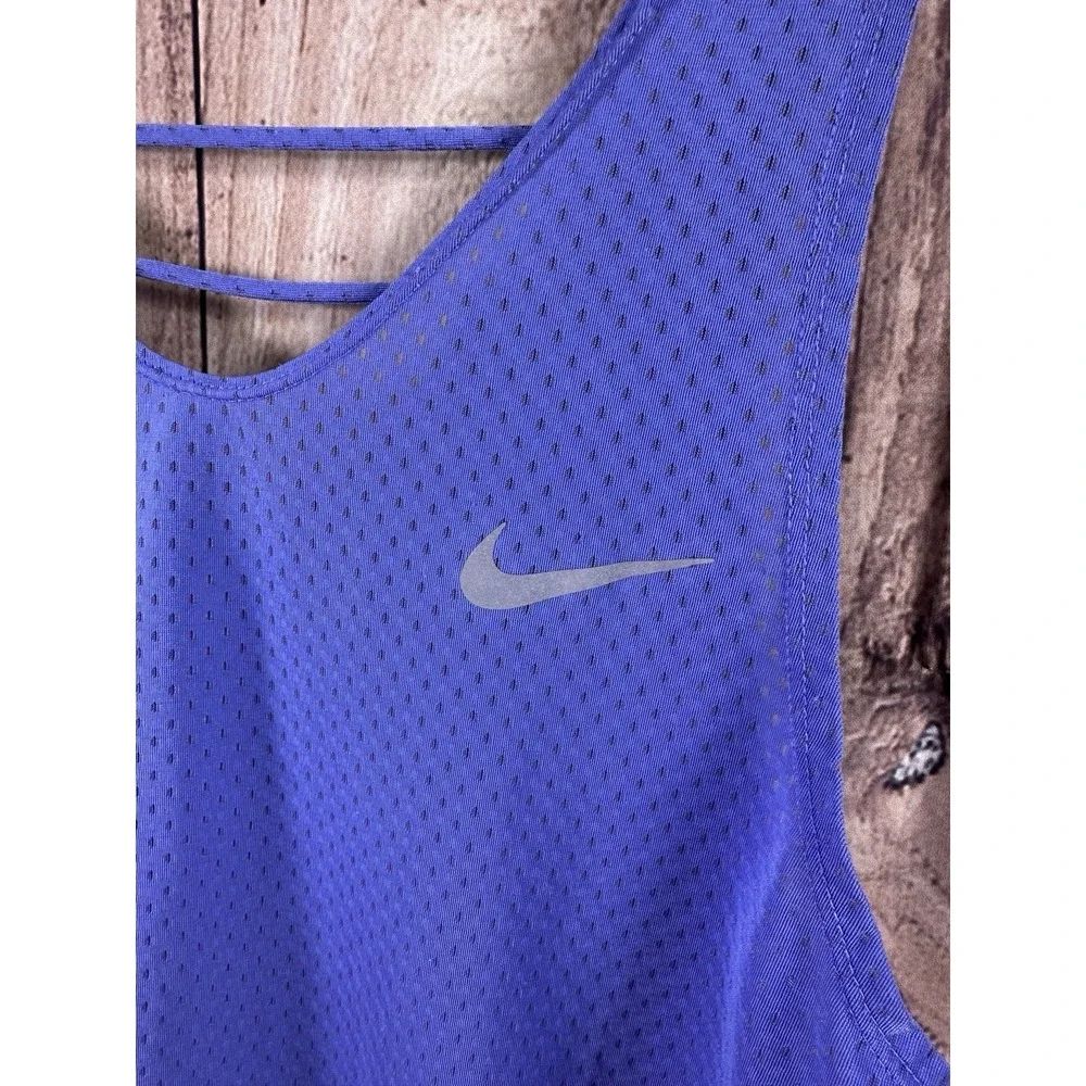 Nike DriFit Women Tank‎ Top XS Mesh Blue Breathable Vneck XSMALL